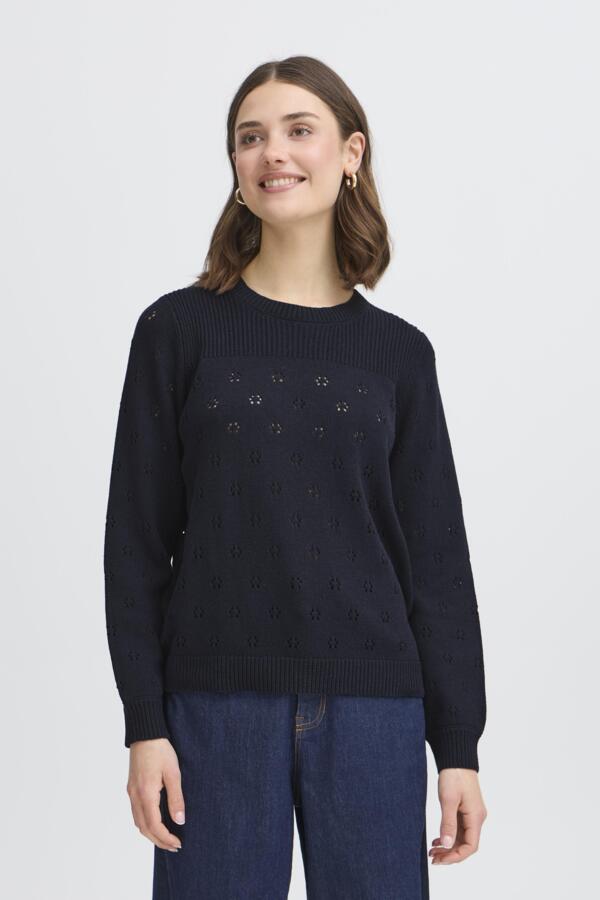 Katalin Crew Neck Sweater (Navy)