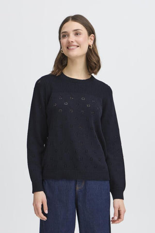 Katalin Crew Neck Sweater (Navy)