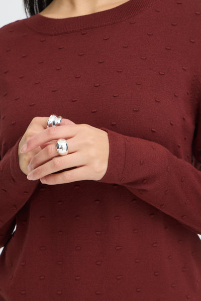 Karine Textured Sweater (Rum Raisin)