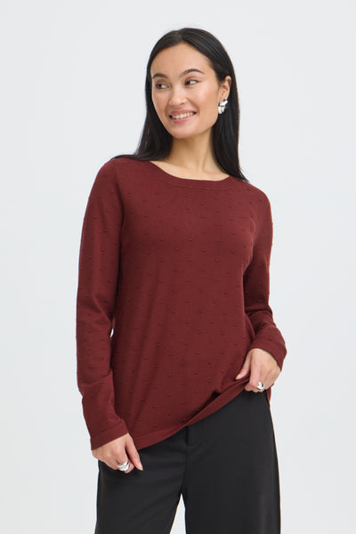 Karine Textured Sweater (Rum Raisin)