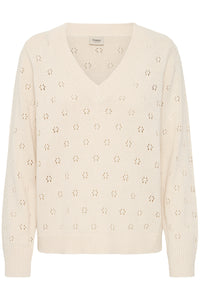 Katalin V Neck Sweater (Cream)