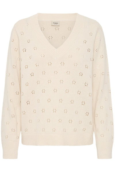 Katalin V Neck Sweater (Cream)