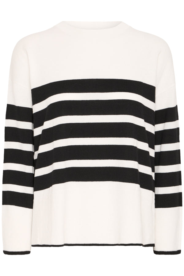 Katinka Cotton Blend Sweater (Black Stripe)