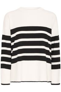 Katinka Cotton Blend Sweater (Black Stripe)