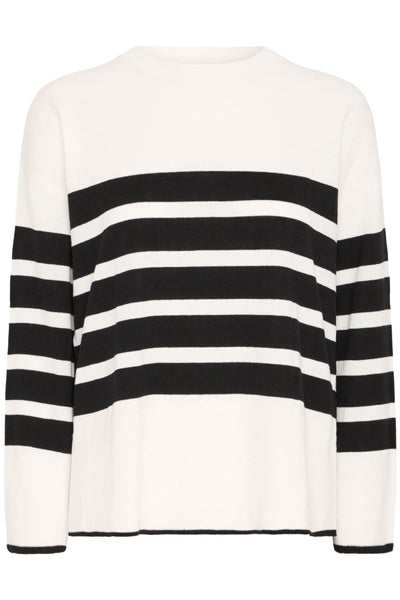 Katinka Cotton Blend Sweater (Black Stripe)