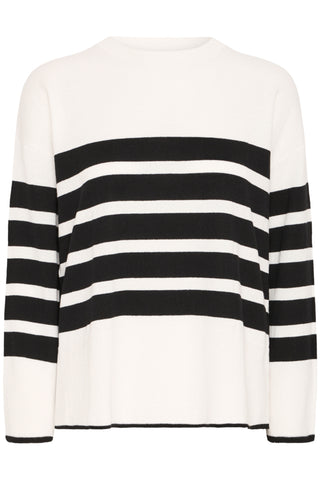 Katinka Cotton Blend Sweater (Black Stripe)