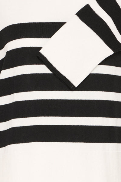 Katinka Cotton Blend Sweater (Black Stripe)