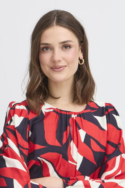 Ariana Patterned Blouse (Red Mix)