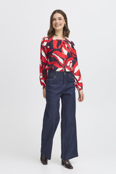 Ariana Patterned Blouse (Red Mix)