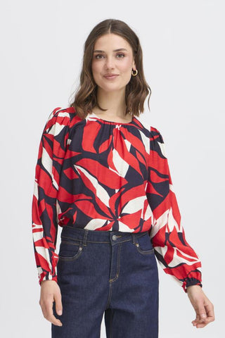 Ariana Patterned Blouse (Red Mix)