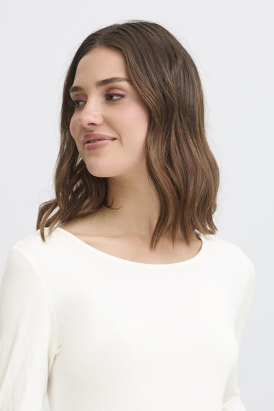 Dotta Reversible 3/4 Sleeve Top (White)