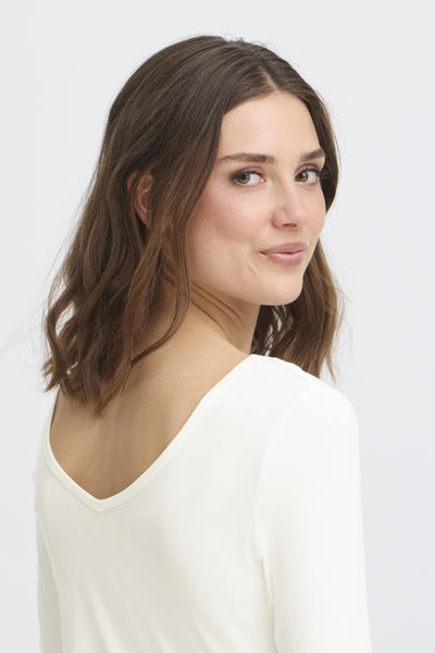 Dotta Reversible 3/4 Sleeve Top (White)