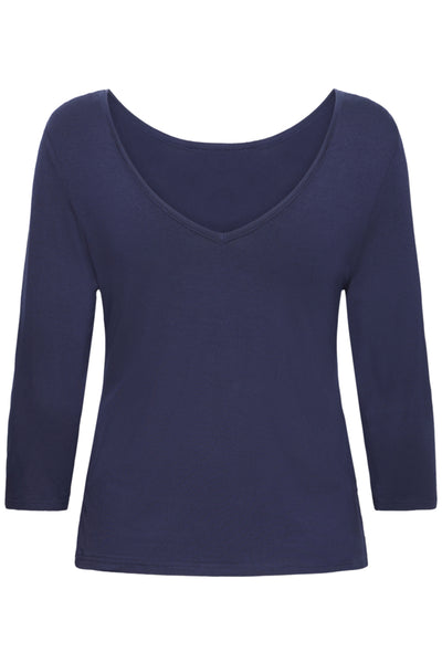 Dotta Reversible 3/4 Sleeve Top (Navy)
