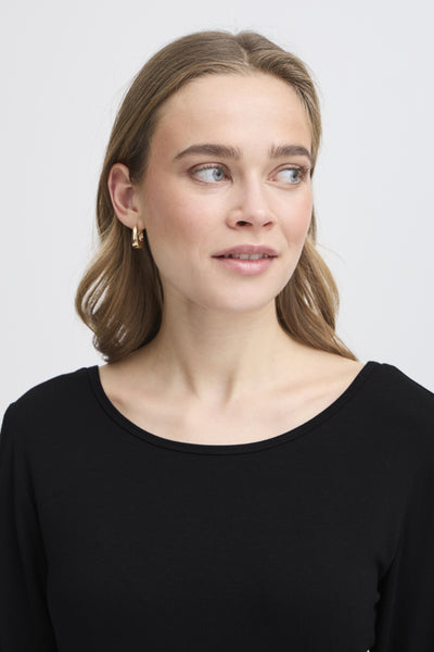 Dotta Reversible 3/4 Sleeve Top (Black)
