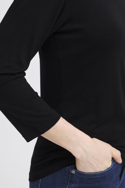 Dotta Reversible 3/4 Sleeve Top (Black)