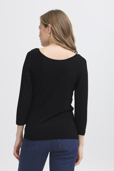 Dotta Reversible 3/4 Sleeve Top (Black)