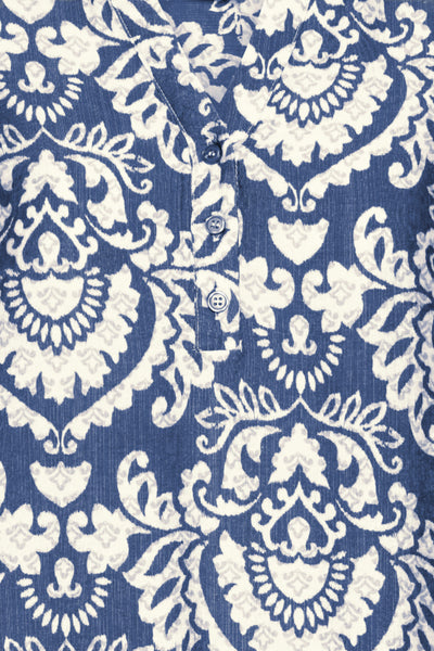 Lili Patterned Blouse (Blue)
