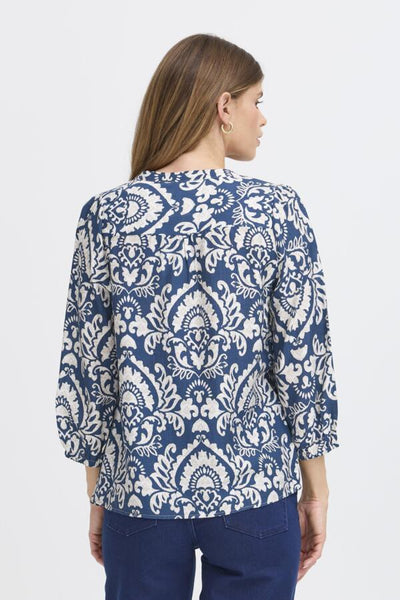 Lili Patterned Blouse (Blue)