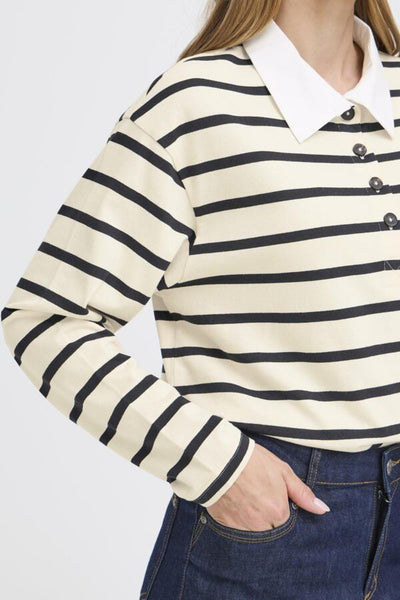 Lucille Polo Top (Whisper White Mix)