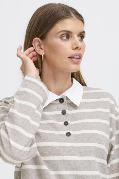 Lucille Polo Top (Grey Brown)