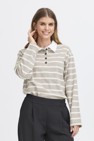 Lucille Polo Top (Grey Brown)