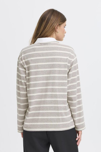 Lucille Polo Top (Grey Brown)