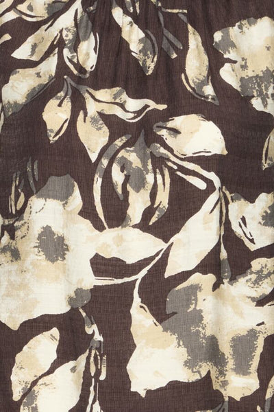 Adriana Blouse (Maroon Floral)