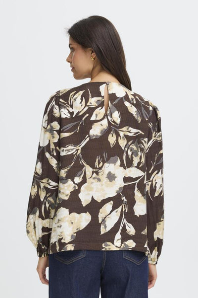 Adriana Blouse (Maroon Floral)