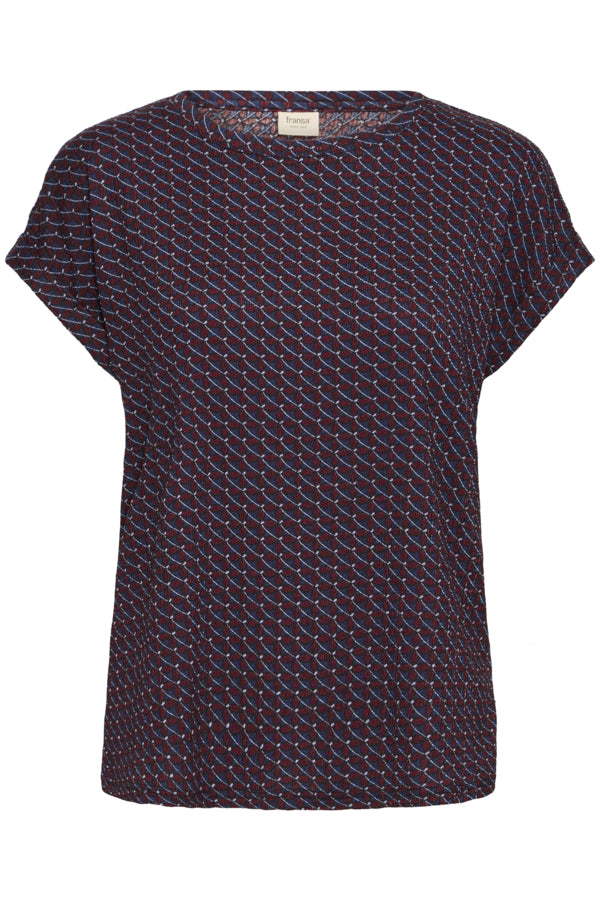 Senna Short Sleeve Top (Geo Flower)