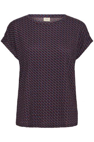 Senna Short Sleeve Top (Geo Flower)