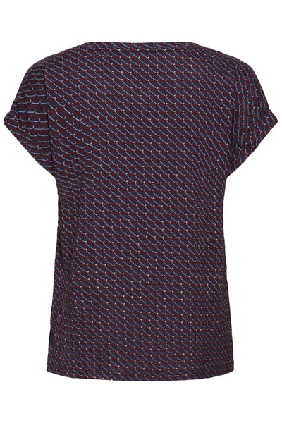 Senna Short Sleeve Top (Geo Flower)