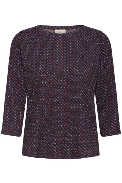 Senna 3/4 Sleeve Top (Geo Flower)