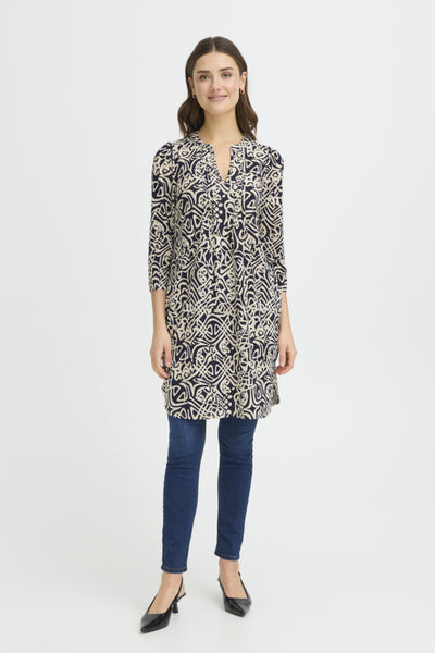 Frankie Tunic Dress (Navy Art)