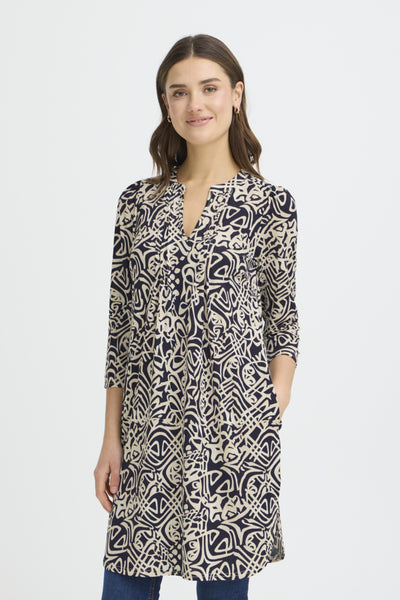 Frankie Tunic Dress (Navy Art)