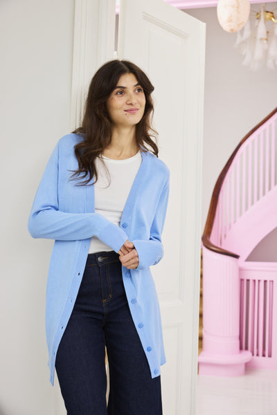 Mary Long Cardigan (Della Robbia Blue)