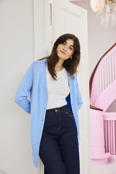 Mary Long Cardigan (Della Robbia Blue)