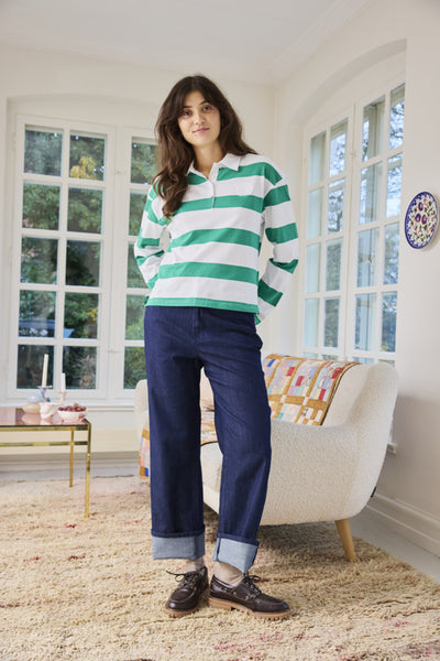 Siga Polo Striped Top (Green)