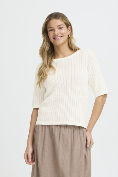 Cammy Cotton Knit Sweater (whisper White)