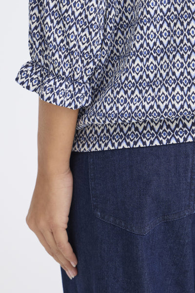 Sloane 3/4 Sleeve Top (Blue)