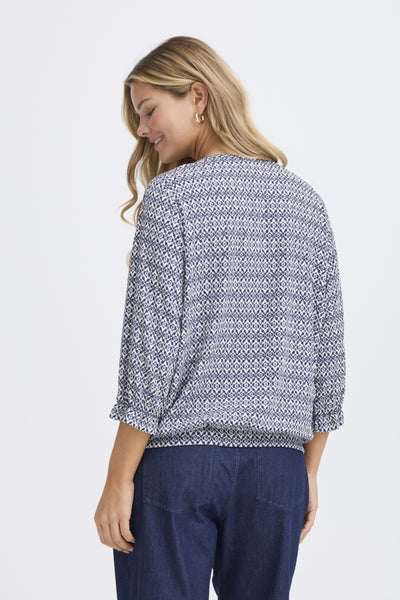 Sloane 3/4 Sleeve Top (Blue)