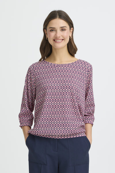 Sloane 3/4 Sleeve Top (Pink)