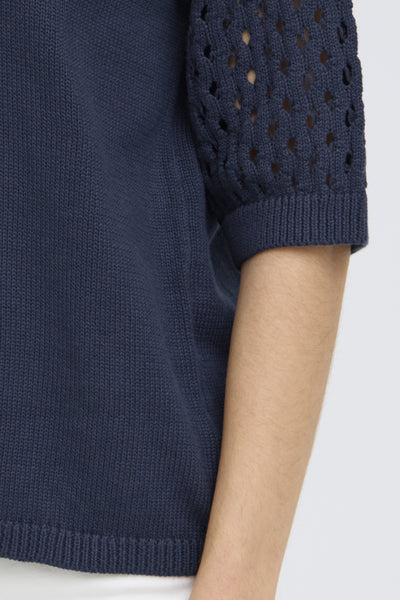 Layla Knit Pullover Sweater (Navy)