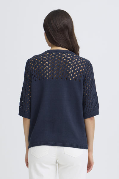 Layla Knit Pullover Sweater (Navy)