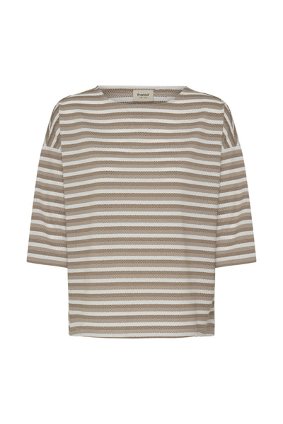 Josie Striped 3/4 Sleeve Top (Mountain Trail)