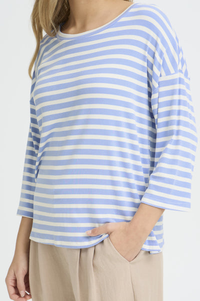 Cano 3/4 Sleeve Top (Hydrangea Stripe)