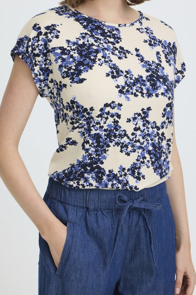 Amy Short Sleeve Top (Blue Petal)