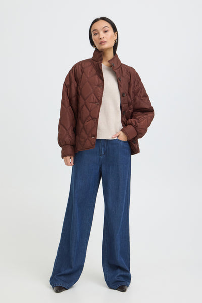 Agate Quilted Short Jacket (Rum Raisin)