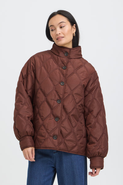 Agate Quilted Short Jacket (Rum Raisin)