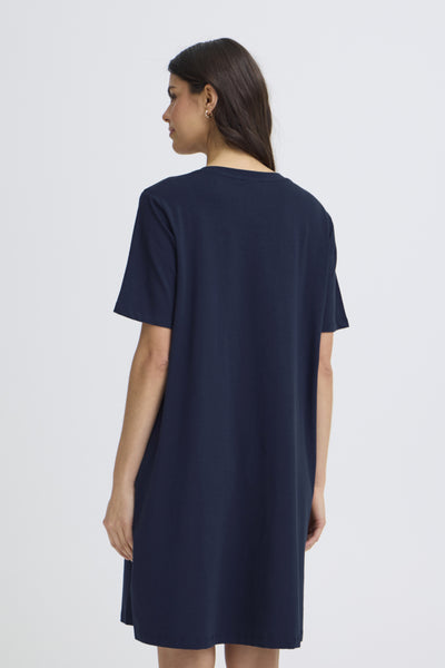 Feba Cotton Dress (Navy)