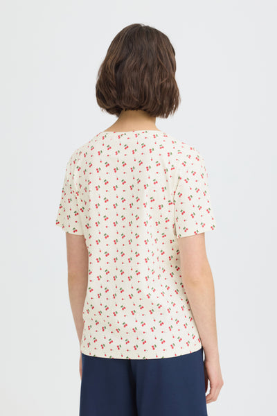 Tess Ribbed Cotton Top (Cherries)